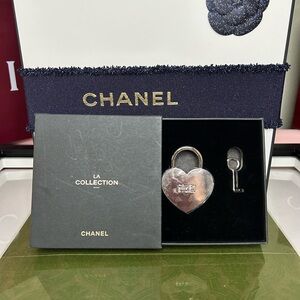 CHANEL Silver Heart Lock and Key “Crush Story”
